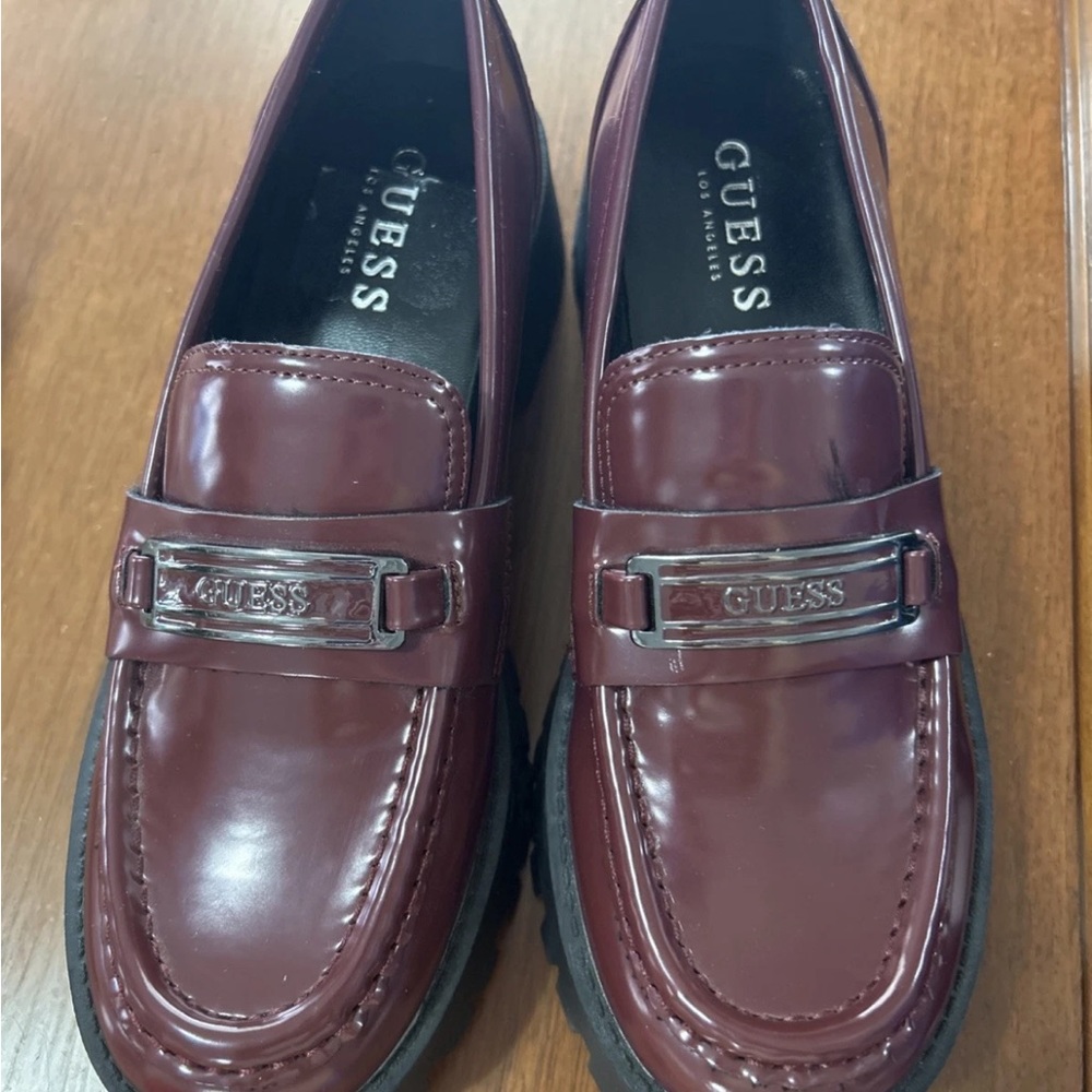 Guess Burgandy Platform Shoes